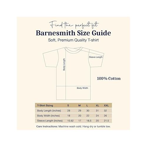  Barnesmith Short Sleeve T-Shirt with Classic Arch Logo, Adult Unisex