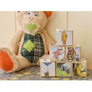 /BarneyandBoo nursery decor, wooden blocks, winnie the pooh, baby blocks, stacking toys, baby boy gift, baby girl gift, toy blocks