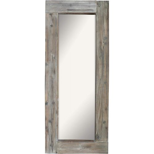  Barnyard Designs Long Decorative Wall Mirror, Rustic Distressed Unfinished Wood Frame, Vertical and Horizontal Hanging Mirror Wall Decor 58 x 24