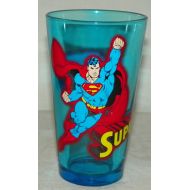 /Barnyardantiques2017 Superman Marvel Comics Blue Pint Glass Collectible Barware Glassware Vintage Shield Logo