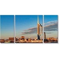 Barpapier 3 Panels Canvas Wall Art Portsmouth Harbour Waterfront HD Print Painting Wall Decor Stretched and Framed Artwork Murals Ready to Hang for Living Room Office
