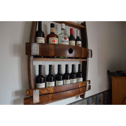  Barrels & Barn Wood Full Wine barrel wine rack, reclaimed wine barrel, liquor cabinet