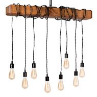 Barrister & Joiner Farmhouse Lighting Wrapped Wood Beam Farmhouse Chandelier Pendant Light Fixture - Rustic Lighting Great for Kitchen Island Lighting, Dining Room, Bar, Industrial, and Billiard or P