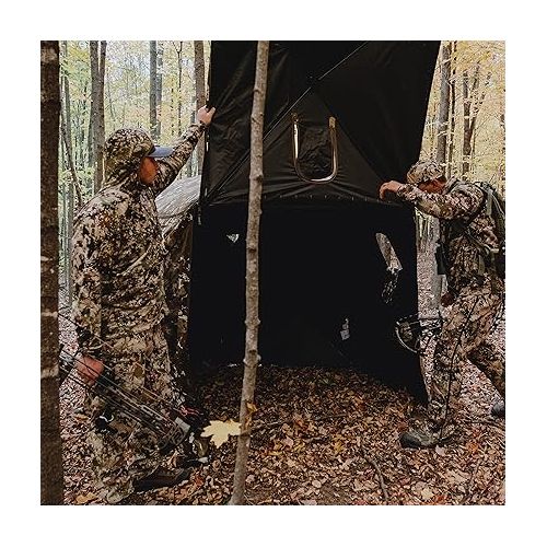  Barronett Blinds® Pentagon™ Heavy-Duty Portable Hunting Blind, 5-Sided Hub Blind, 600 Denier Fabric, Low Profile Windows, 4-Person, 72