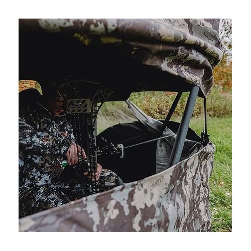  Barronett Blinds® Ox 5, Portable Hunting Blind, Durable Oxhide™ Fabric, Panoramic Shooting Window, 4-Person, Crater™ Core, 72” x 96” x 96”