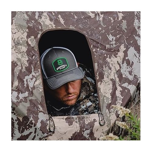  Barronett Blinds® Ox 5, Portable Hunting Blind, Durable Oxhide™ Fabric, Panoramic Shooting Window, 4-Person, Crater™ Core, 72” x 96” x 96”