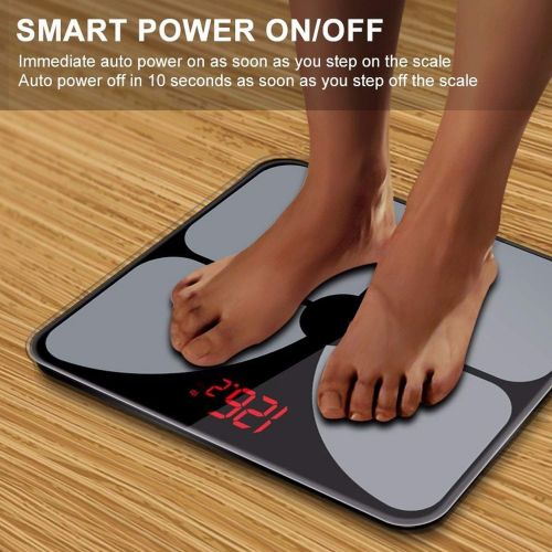  Barry-Home Body Weight Scales Barry-Home A3s USB Charging Scales Digital Display Weight Weighing Floor Electronic Smart Balance Body Household Bathrooms 180KG,C,Black