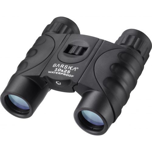  Barska Optics Colorado Waterproof Binocular 10x25mm, Black with Blue Lens, Clam Package