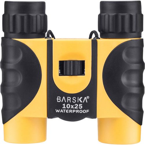  Barska 10x25 Colorado Waterproof Binoculars (Yellow, Clamshell Packaging)