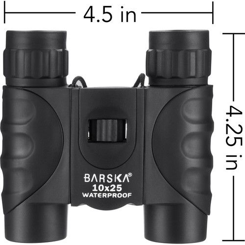  Barska 10x25 Colorado Waterproof Binoculars (Black, Clamshell Packaging)