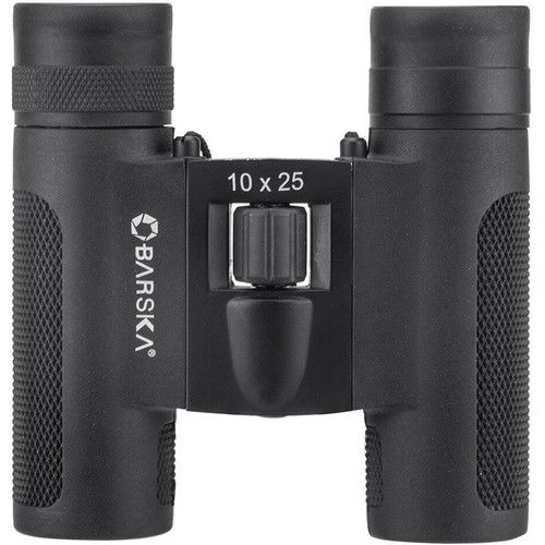  Barska 10x25 Lucid View Compact Binoculars, 2019 Edition (Black, Clamshell Packaging)