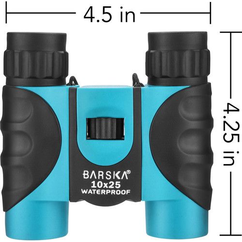  Barska 10x25 Colorado Waterproof Binoculars (Blue, Clamshell Packaging)