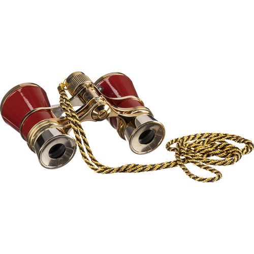  Barska 3x25 Blueline Opera Glasses with Necklace (Red & Gold)