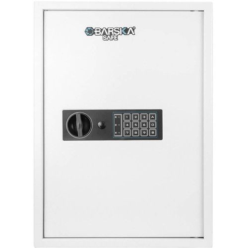  Barska 100-Key Cabinet Digital Wall Safe with Key Lock (White)