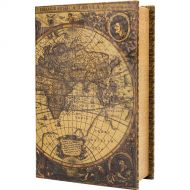 Barska Antique Map Book Lock Box with Keyed Lock