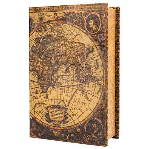  Barska Antique Map Book Lock Box with Keyed Lock