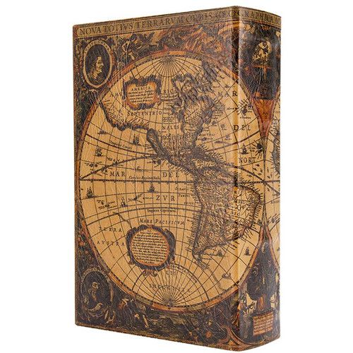  Barska Antique Map Book Lock Box with Keyed Lock