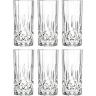 Barski Highball - Glass - Set of 6 - Hiball Glasses - Glass Crystal - Beautiful Designed - Drinking Tumblers - for Water, Juice, Wine, Beer and Cocktails - 13 oz Made in Europe