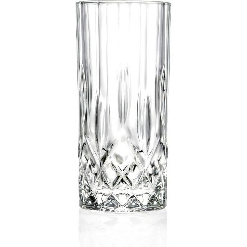  Barski Highball - Glass - Set of 6 - Hiball Glasses - Glass Crystal - Beautiful Designed - Drinking Tumblers - for Water, Juice, Wine, Beer and Cocktails - 13 oz Made in Europe