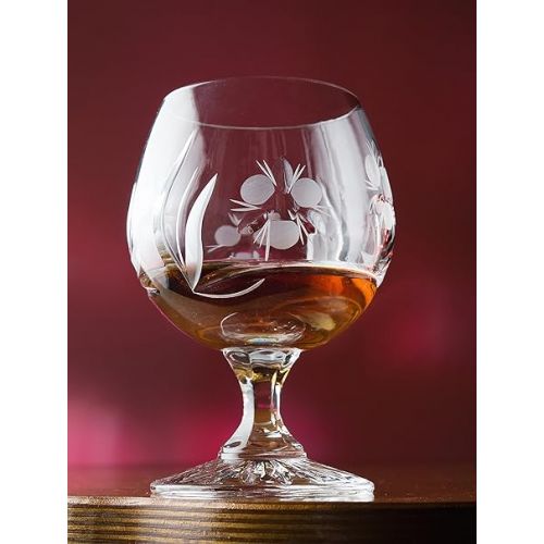  Barski Crystal - Sherry - Brandy - Cognac - Snifter - Glasses - Set of 6 - Handcrafted - Hand Cut Crystal Glass - Great for Spirits - Drinks - Bourbon - Wine - 8 ounce - Made in Europe