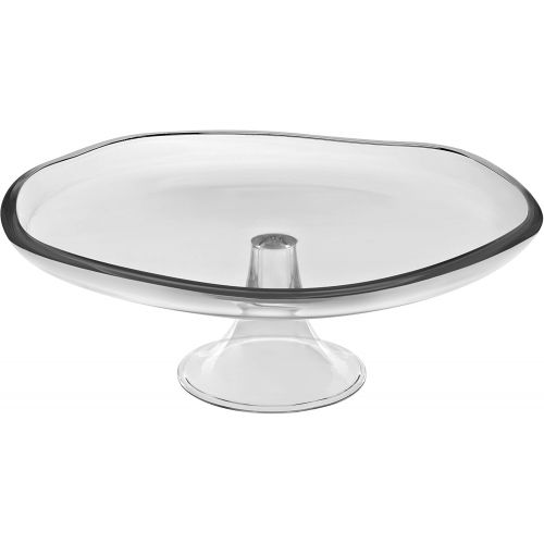  Barski - European Quality Glass - Footed Cake Plate - Stand - 13.7 Diameter - Made in Europe