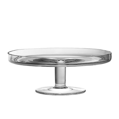  Barski - European Quality - Mouth Blown Glass - Hand Made Footed Cake Plate - Stand - 11 Diameter - Made in Europe