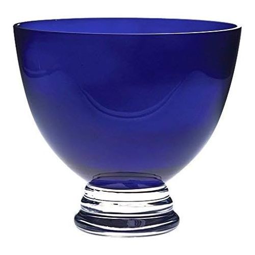  Barski Handmade Glass Round Footed Bowl, Cobalt, , 10.5D (10.5 Inches Diameter) , Superb Quality, Made in Europe