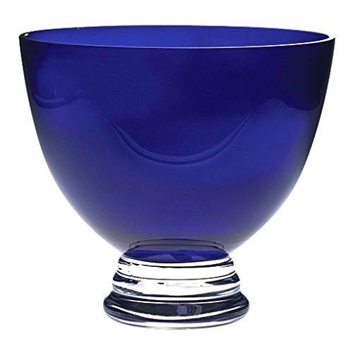  Barski Beautiful Handmade Glass Round Footed Bowl, Cobalt, , 9.5D (9.5 Inches Diameter) , Superb Quality, Made in Europe