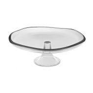 Barski - European Quality Glass - Footed Cake Plate - Stand - 13.7 Diameter - Made in Europe