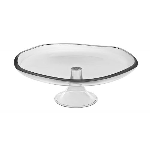  Barski - European Quality Glass - Footed Cake Plate - Stand - 13.7 Diameter - Made in Europe