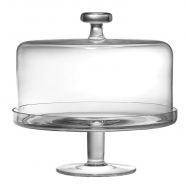 Barski Handmade Glass 2 pc Set , Footed Cake Plate with Dome, 12H, 11D (inside dome is 10.25D), Clear , Made in Europe