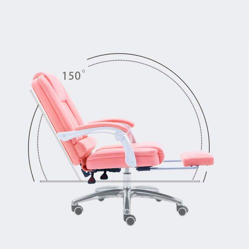  Barstools ZR- Office Executive Swivel Chair， with 62cm High Back Large Seat and Tilt Function Computer Chair-No Foot Rest (Color : Pink)