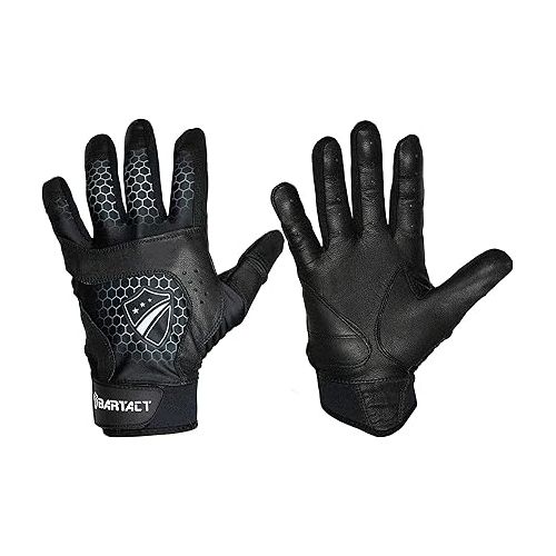  Bartact 100% Cabretta Leather Palm Professional Baseball Batting Gloves - Snug Fit