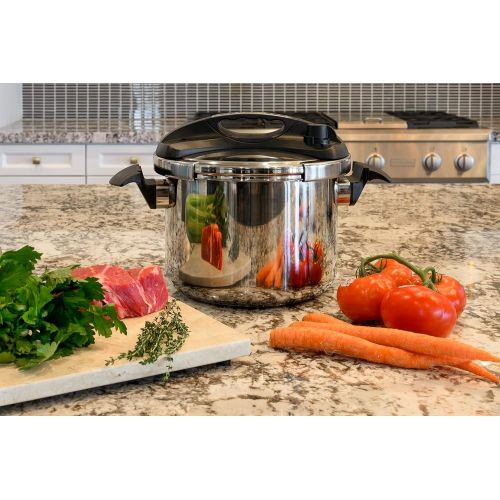  Barton 8Qt Pressure Cooker w/Recipe Book Easy Lock Lid Stainess Steel Canning Canner Pot Stove Top Instant Fast Cooking