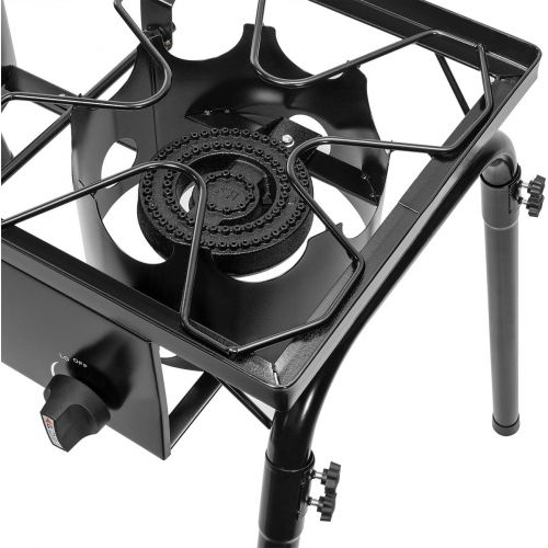  Barton Double Stove Gas Burner Stand w/Regulator High Pressure Detachable Legs Outdoor Propane Portable Camping Cooking Range