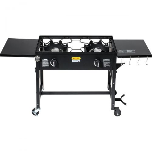  Barton Double Burner Stove Propane Cook Cooking Station Stand BBQ Grill 58,000 BTU Side Folding Table