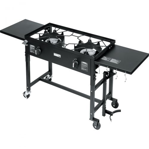  Barton Double Burner Stove Propane Cook Cooking Station Stand BBQ Grill 58,000 BTU Side Folding Table