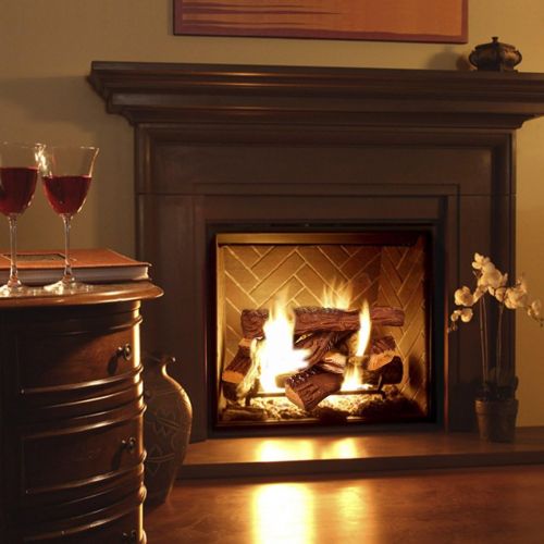  Barton Fireplace Decoration 10 Piece of Petite Ceramic Wood Fireplace Log Gas Vented Insert Realistic Logs Accessories