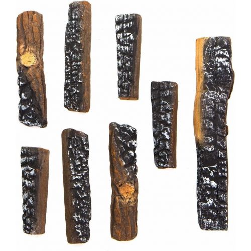  Barton Fireplace Decoration 10 Piece of Petite Ceramic Wood Fireplace Log Gas Vented Insert Realistic Logs Accessories