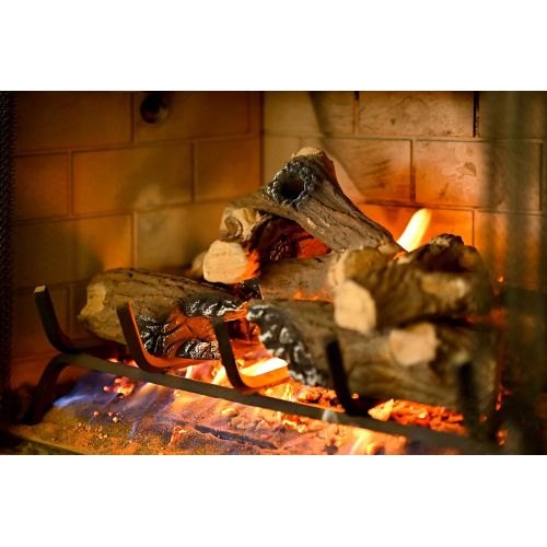  Barton 10-Piece Fireplace Logs Ceramic Logs Wood Fire Place Log Gas Heat Resistant Realistic Logs Stackable Logs Indoor or Outdoor Set