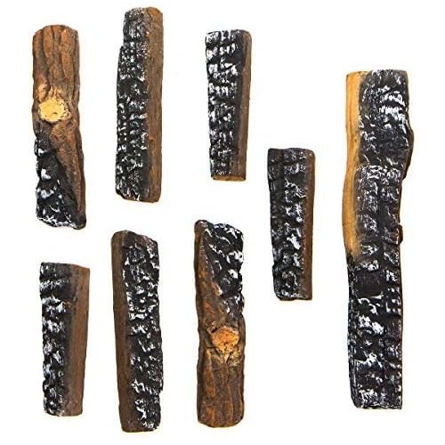  Barton Fireplace Decoration Petite Ceramic Wood, Gas Fireplace Log Set, 10 Piece Set