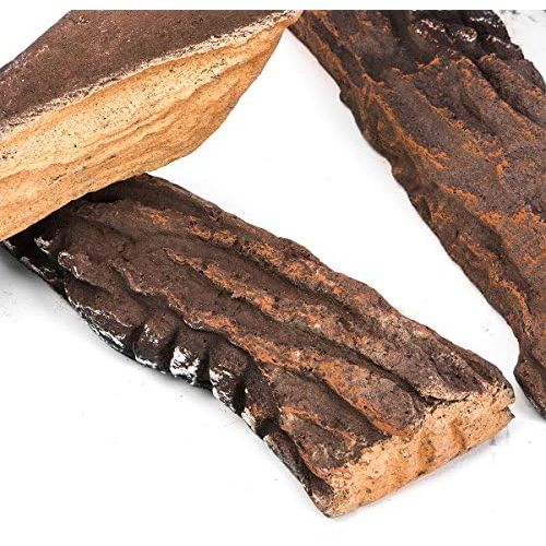  Barton Fireplace Decoration Petite Ceramic Wood, Gas Fireplace Log Set, 10 Piece Set