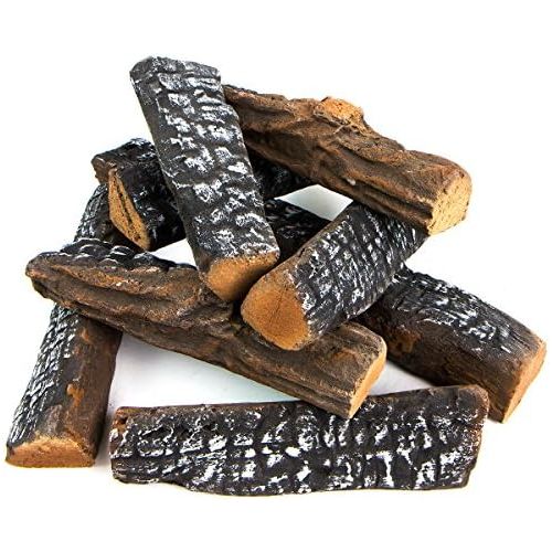  Barton Fireplace Decoration Petite Ceramic Wood, Gas Fireplace Log Set, 10 Piece Set