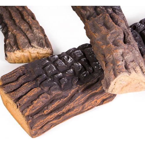  Barton Fireplace Decoration Petite Ceramic Wood, Gas Fireplace Log Set, 10 Piece Set