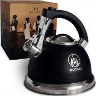 [아마존베스트]BARVIVO Premium Whistling Tea Kettle - Perfect for Preparing Hot Water Fast for Coffee or a Pot of Tea - Large 3 Quart Stainless Steel Water Boiler Suitable for any Stovetop Type a