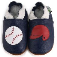 Baseball Soft Sole Leather Baby Shoes by Augusta Baby