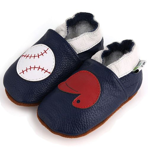  Baseball Soft Sole Leather Baby Shoes by Augusta Baby