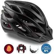 [아마존베스트]Basecamp Specialized Bike Helmet, Bicycle Helmet CPSC&CE Certified with Helmet Accessories-LED Light/Removable Visor/Portable Bag Cycling Helmet BC-DDTK Adjustable for Adult Men&Wo