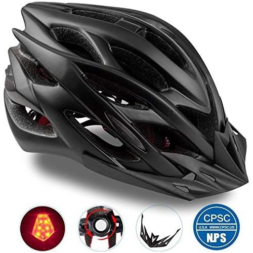  [아마존베스트]Basecamp Specialized Bike Helmet, Bicycle Helmet CPSC&CE Certified with Helmet Accessories-LED Light/Removable Visor/Portable Bag Cycling Helmet BC-DDTK Adjustable for Adult Men&Wo