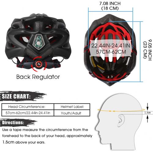  [아마존베스트]Basecamp Specialized Bike Helmet, Bicycle Helmet CPSC&CE Certified with Helmet Accessories-LED Light/Removable Visor/Portable Bag Cycling Helmet BC-DDTK Adjustable for Adult Men&Wo